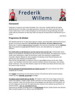 Voorwoord Programma 18 oktober