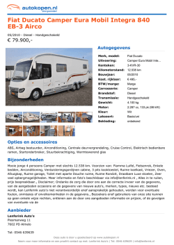 Fiat Ducato Camper Eura Mobil Integra 840 EB-3 Airco
