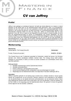 CV van Jeffrey - Masters in Finance