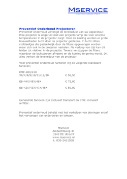 Preventief Onderhoud Projectoren