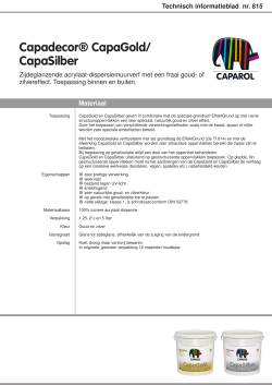 Technische informatie Capadecor CapaGold/CapaSilber
