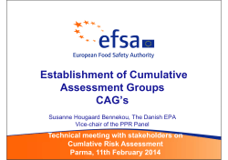 E t bli h t fC l ti Establishment of Cumulative - EFSA