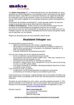 Assistent Inkoper - Makso Assemblage BV
