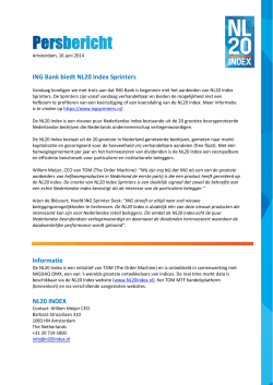 ING Bank biedt NL20 Index Sprinters Informatie NL20 INDEX