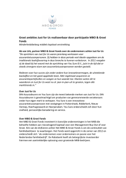 Groei ambities Just for Us realiseerbaar door participatie MBO