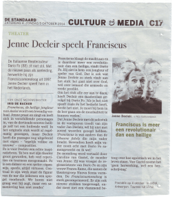 Jenne Decleir speelt Franciscus