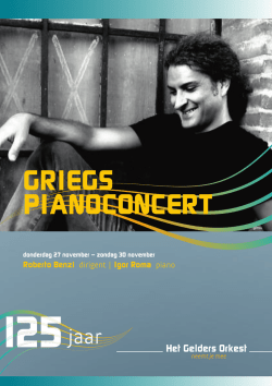 GRIEGS PIANOCONCERT - Het Gelders Orkest