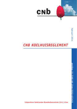CNB koelhuisReglemeNt - Coöperatieve Nederlandse