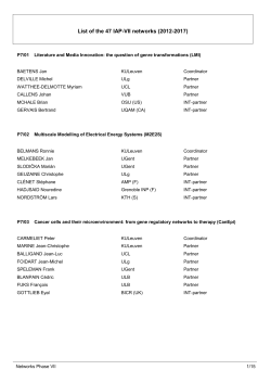 List of the 47 IAP-VII networks (2012