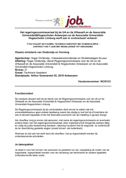 Het departement Onderwijs en Vorming werft aan een contractueel: