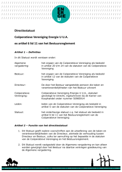 Directiestatuut Coöperatieve Vereniging Energie U U.A. ex artikel 6