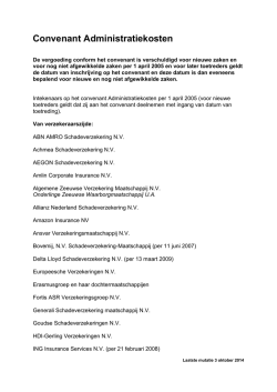 Intekenaars op het convenant Administratiekosten
