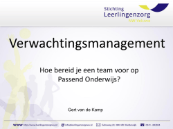 Verwachtingsmanagement - Steunpunt