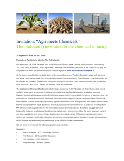 Invitation: “Agri meets Chemicals” The biobased (r