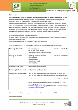 einddagenregeling kerst 2014 - Sint
