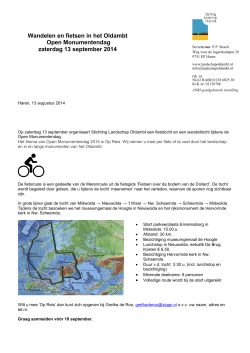 Wandelen en fietsen in het Oldambt Open Monumentendag