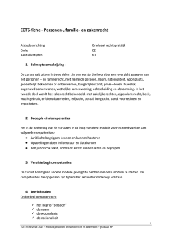ECTS-fiche - Personen-, familie- en zakenrecht