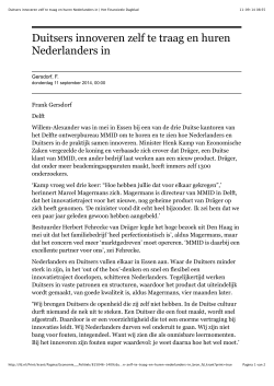 Duitsers innoveren zelf te traag en huren Nederlanders in