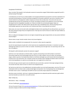 Energiedebat FD 09.09.2014 Waar is de klant? Wie bepaalt