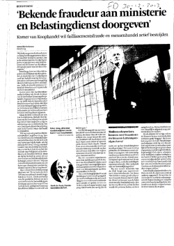 FD, Bekend fraudeur aangeven