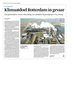Klimaatdoel Rotterdam in gevaar Klimaatdoel Rotterdam in gevaar