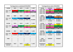 Voetbal trainingsschema 2014-2015