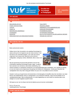 juli - augustus 2014 - Faculteit Psychologie en Pedagogiek