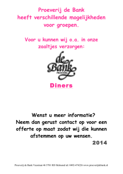Diner arrangementen 2014