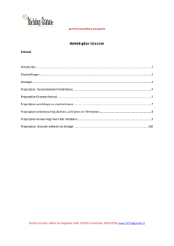 het Beleidsplan - Stichting Granate