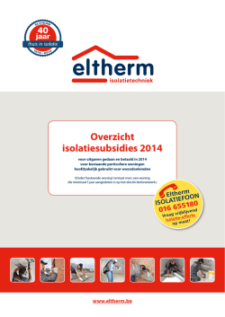 Download hier Overzicht isolatiesubsidies 2014