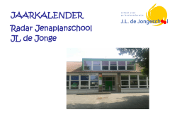 Agenda - Radar Jenaplanschool JL de Jonge