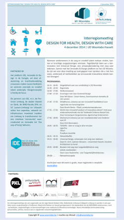 Interregiomeeting DESIGN FOR HEALTH, DESIGN WITH CARE
