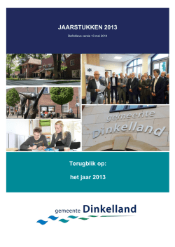 Jaarstukken 2013 - gemeente Dinkelland