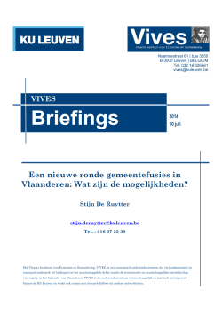 Een nieuwe ronde gemeentefusies in Vlaanderen - FEB