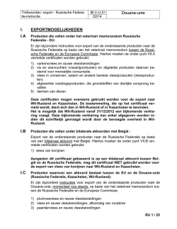 Douane-unie I. EXPORTMOGELIJKHEDEN