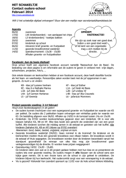HET SCHAKELTJE Contact ouders-school Februari