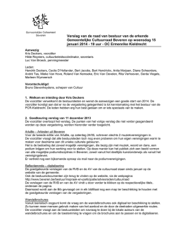 Verslag raad van bestuur januari 2014