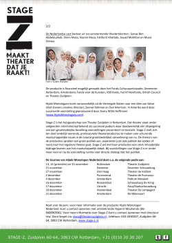 Persbericht Hijabi Monologen Nederland 16-10-2014