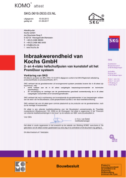 certificaat hefschuifpuien getest op zeer hoge