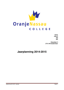 Jaarplanning 2014-2015