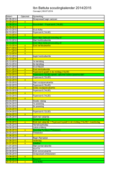 Ibn Battuta scoutingkalender 2014/2015