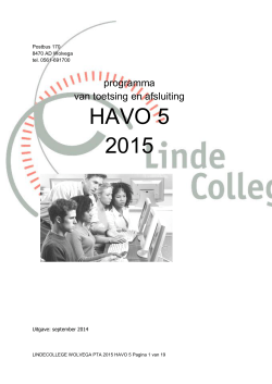 PTA HAVO 5 - Linde College