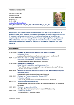 PERSOONLIJKE GEGEVENS Rijk-Willem Schmelter Binckesstraat