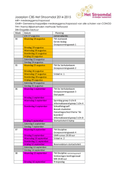 Jaarplan ouders CBS Het Stroomdal 1415
