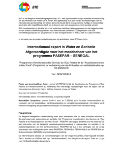 Internationaal expert in Water en Sanitatie Afgevaardigde