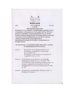2013 STAATSBL No. 213 VAN DE REPUBLIEK SURINAME