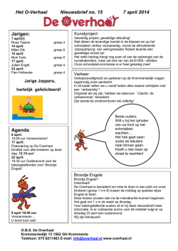 Het O-Verhaal Nieuwsbrief no. 15 7 april 2014
