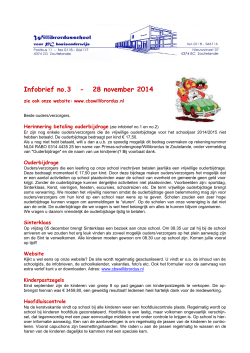 Infobrief no.3 - 28 november 2014