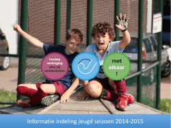 Informatie indeling seizoen 2014-2015