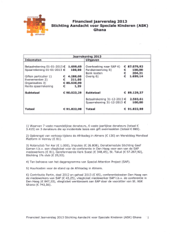 Financieel jaarverslag 2013 Stichting Aandacht voor